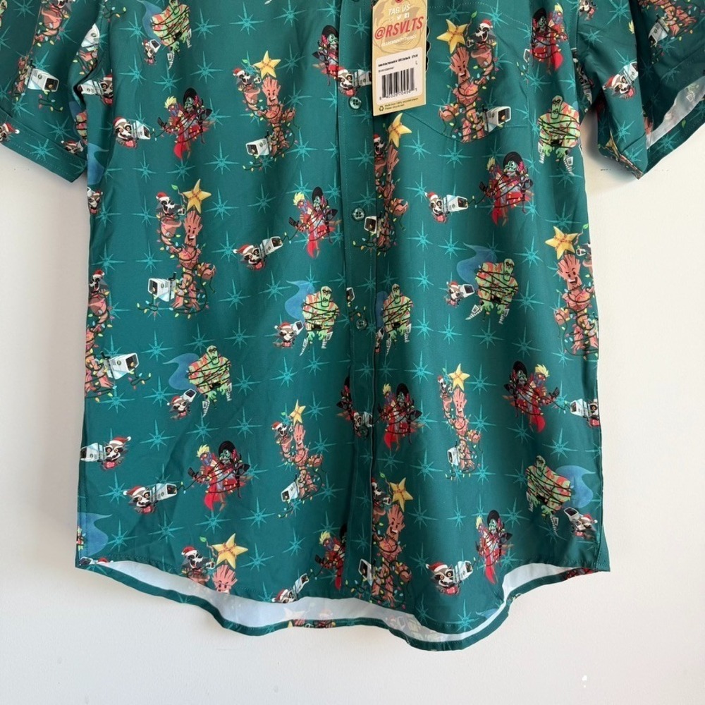 RSVLTS Guardians of the Galaxy Rocket Around the Tree Shirt Large Short Sleeve - Picture 4 of 10